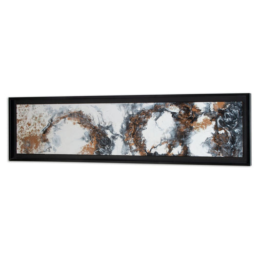 Divergent Hand Painted Black Floater Frame Wall Art