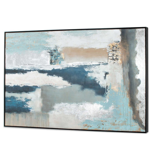 Exhilaration Hand Painted Black Floater Frame Wall Art