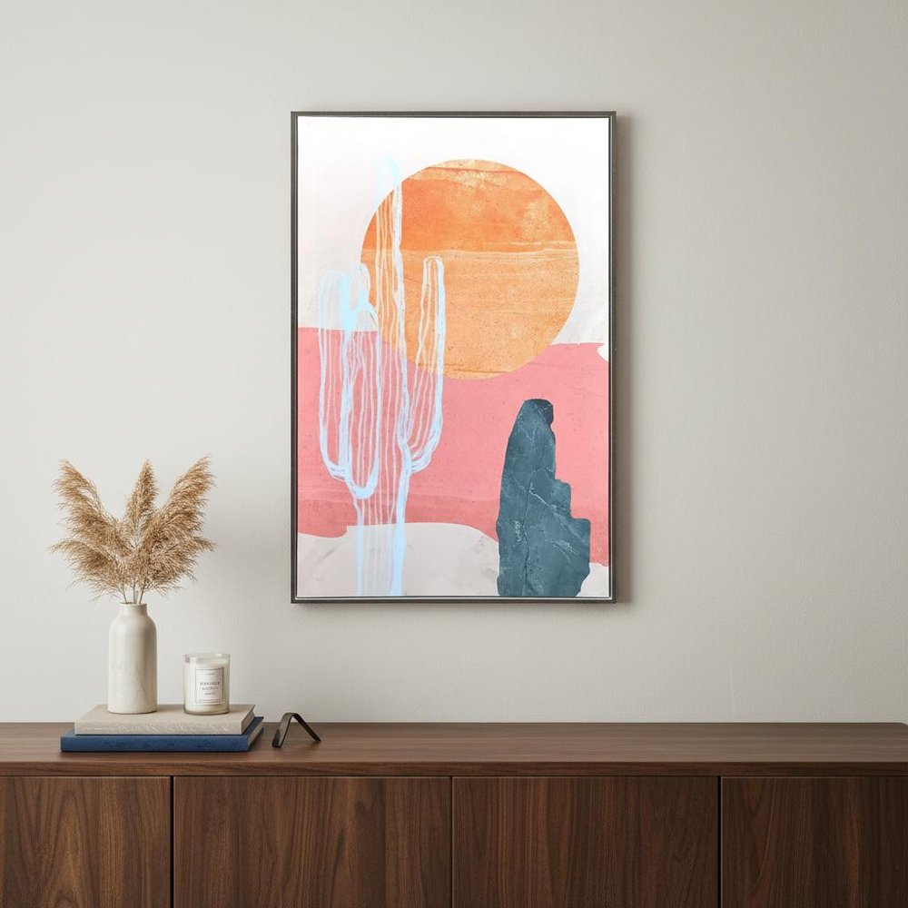 Wild Badlands Hand Painted Black Floater Frame Wall Art