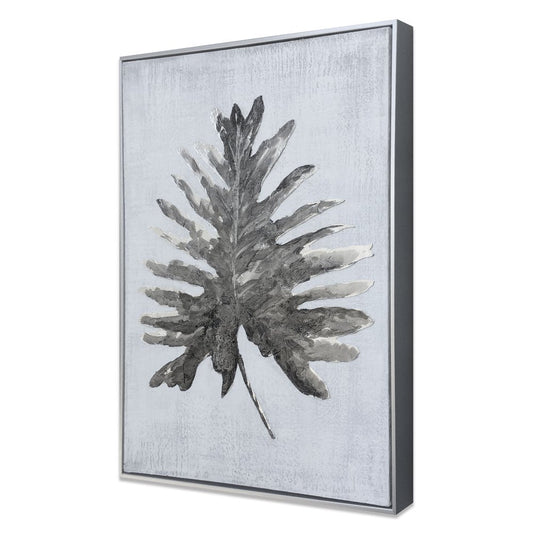 Silver Jungle I Hand Painted Silver Floater Frame Wall Art