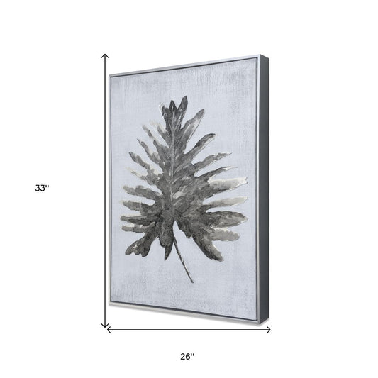 Silver Jungle I Hand Painted Silver Floater Frame Wall Art