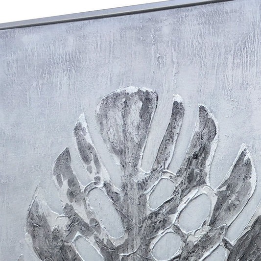 Silver Jungle II Hand Painted Silver Floater Frame Wall Art