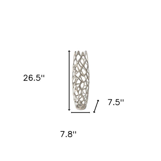 27" Cylinder Aluminum Floor Vase