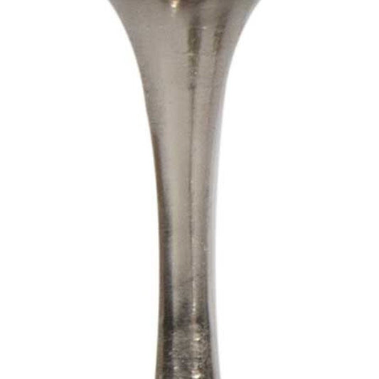 18" Silver Distressed Geometric Metal Tabletop Candle Holder