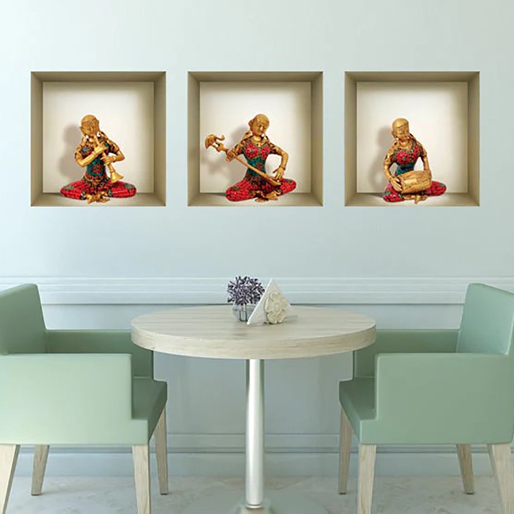 Set of Three Anna Niche 3D Square Peel and Stick Wall Decals