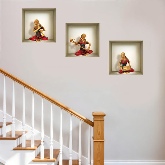 Set of Three Anna Niche 3D Square Peel and Stick Wall Decals