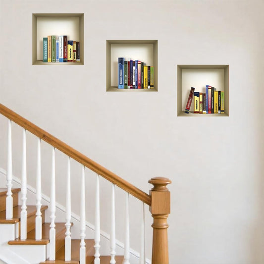 Set of Three Talla Niche 3D Square Peel and Stick Wall Decals