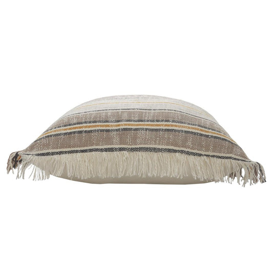 Set of Two 20" Mustard Striped Throw Pillows