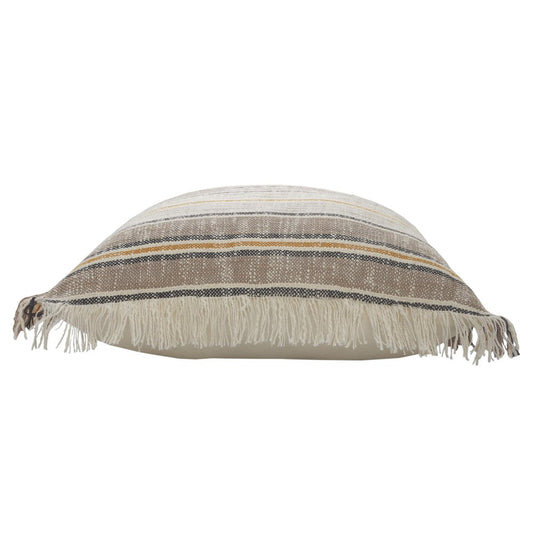 Set of Two 20" Mustard Striped Throw Pillows