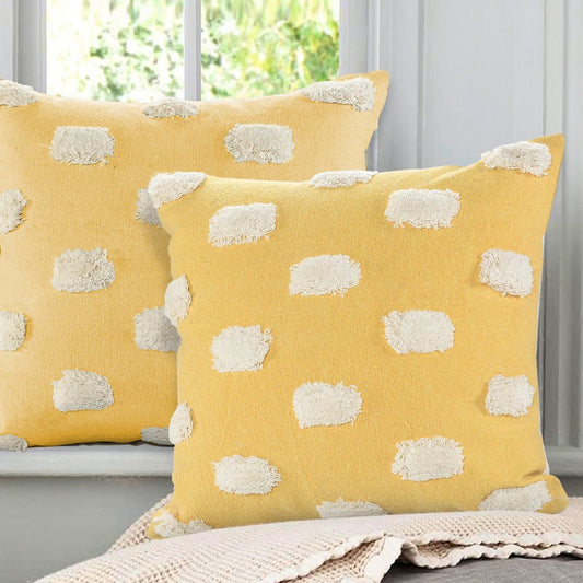 Set of Two 20" Yellow Striped Throw Pillows