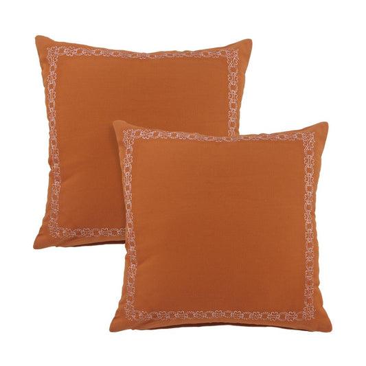 Set of Two 20" Rose Throw Pillows