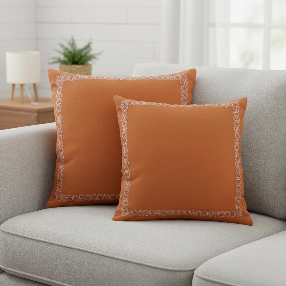 Set of Two 20" Rose Throw Pillows
