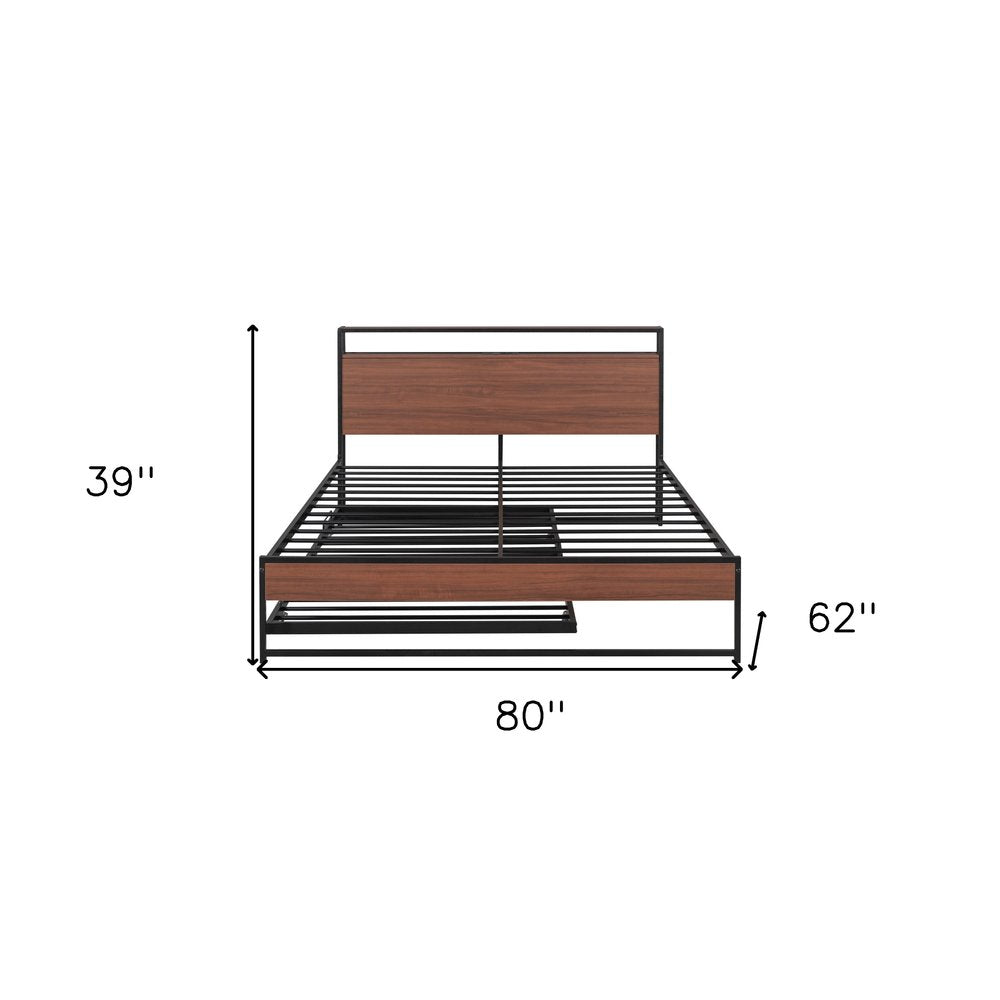 Black Metal Queen Bed Frame With Trundle