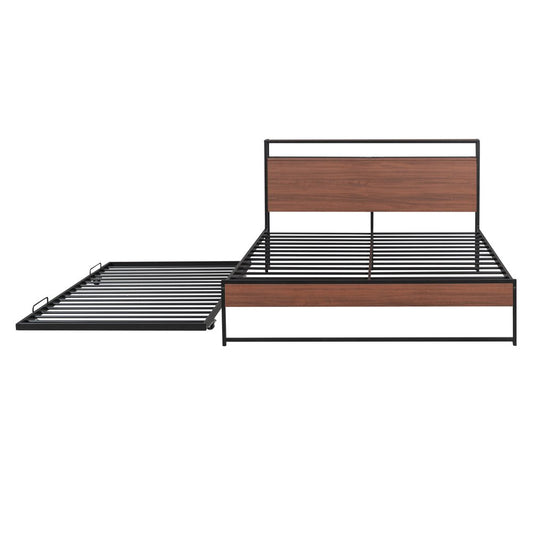 Black Metal Queen Bed Frame With Trundle