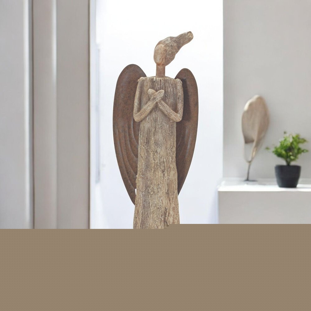 15" Brown Resin Figurine Tabletop Sculpture