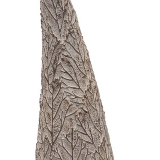 Set of Two Beige Polyresin Standing Gnome Tabletop Sculpture