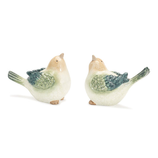 Set of Four Blue Terracotta Figurine Tabletop Sculpture