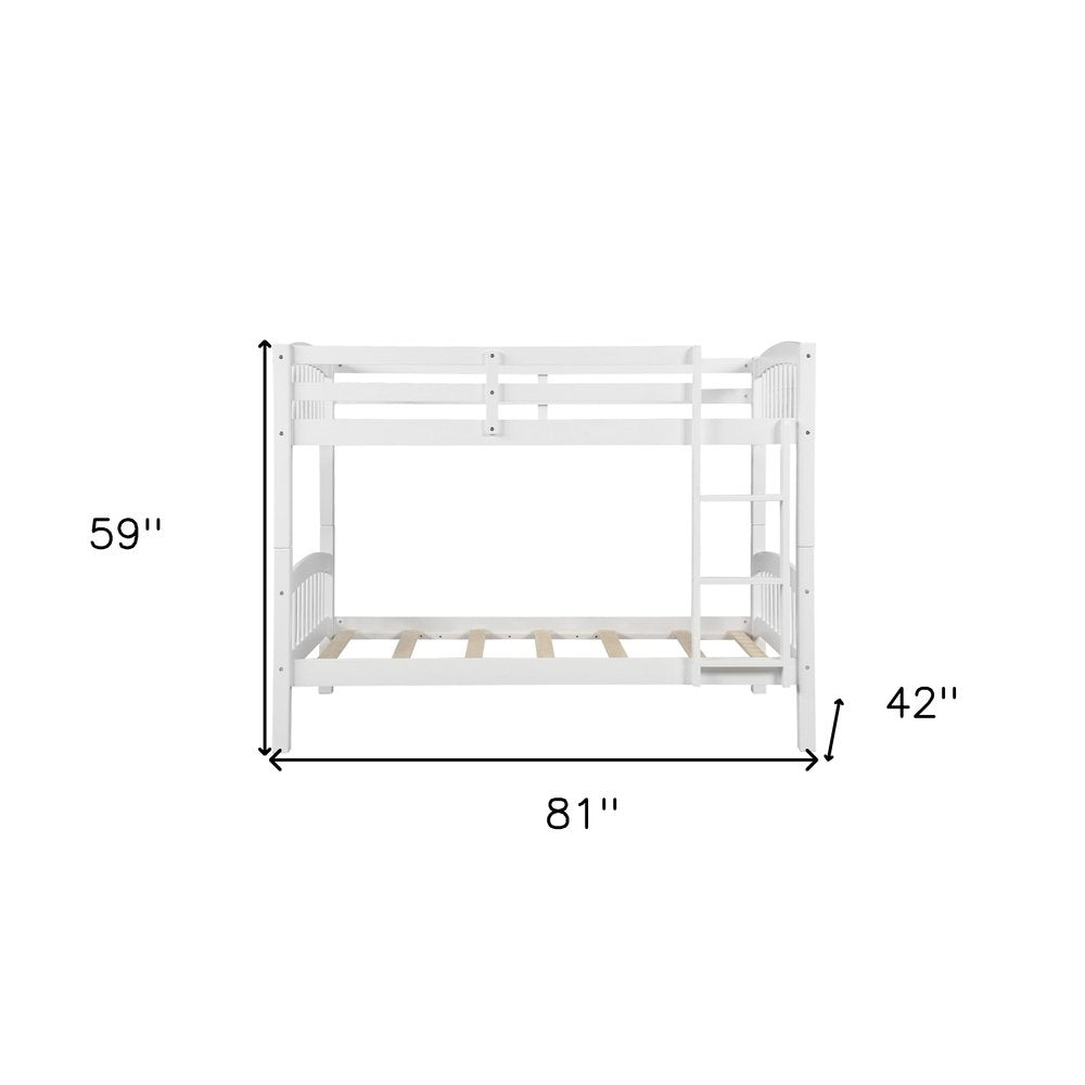 White Twin Over Twin Wood Bunk Bed