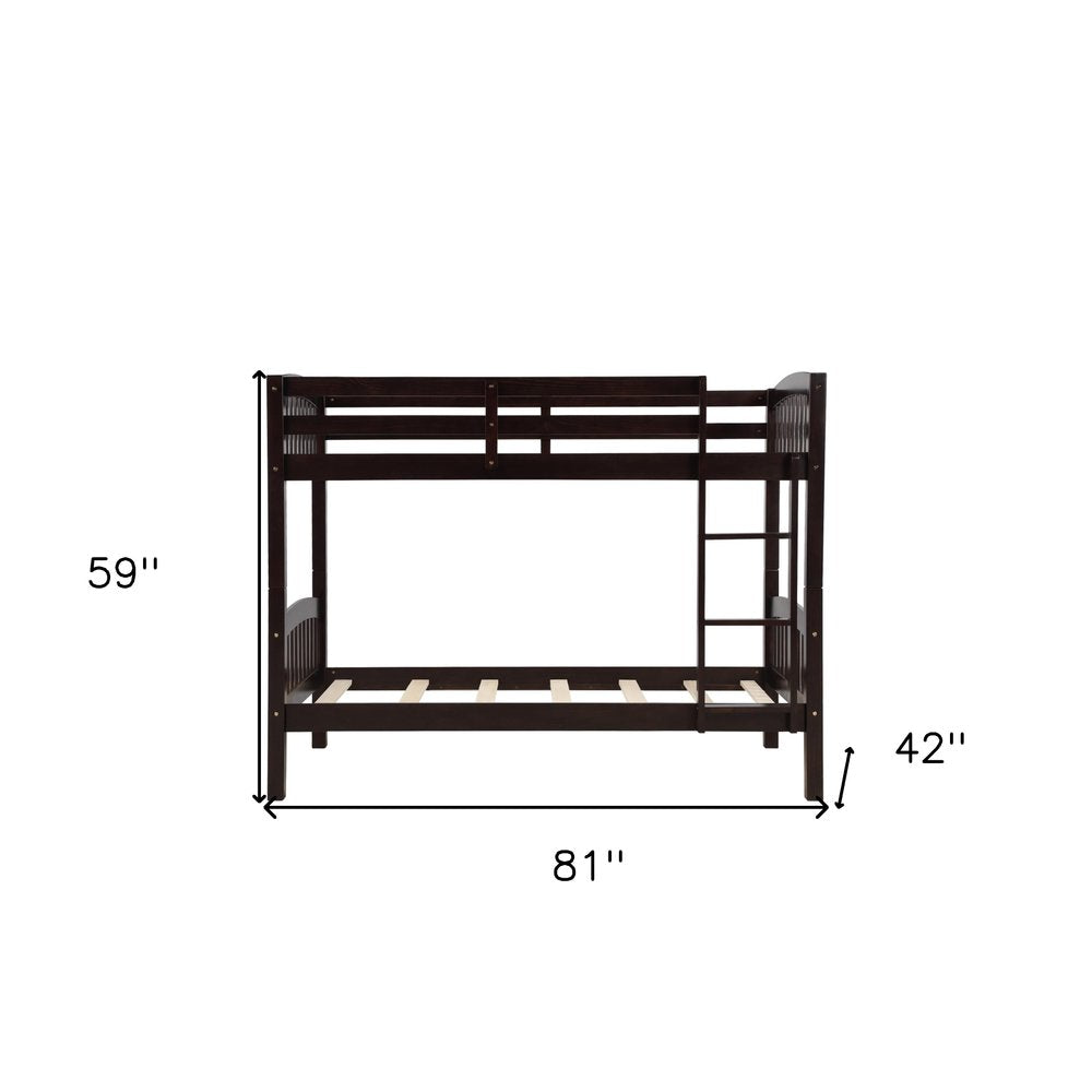 Espresso Twin Over Twin Wood Bunk Bed