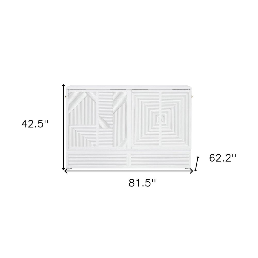 White Wood Queen Murphy Bed