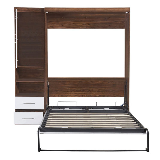 White Wood Full Murphy Bed