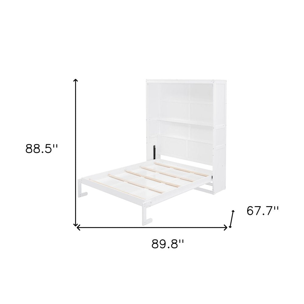 White Wood Queen Murphy Bed
