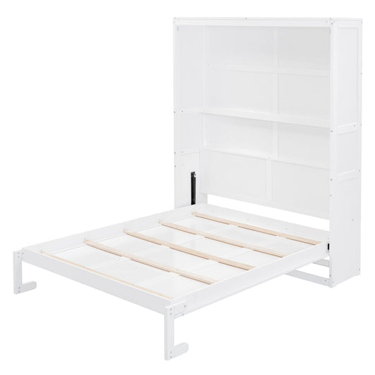 White Wood Queen Murphy Bed