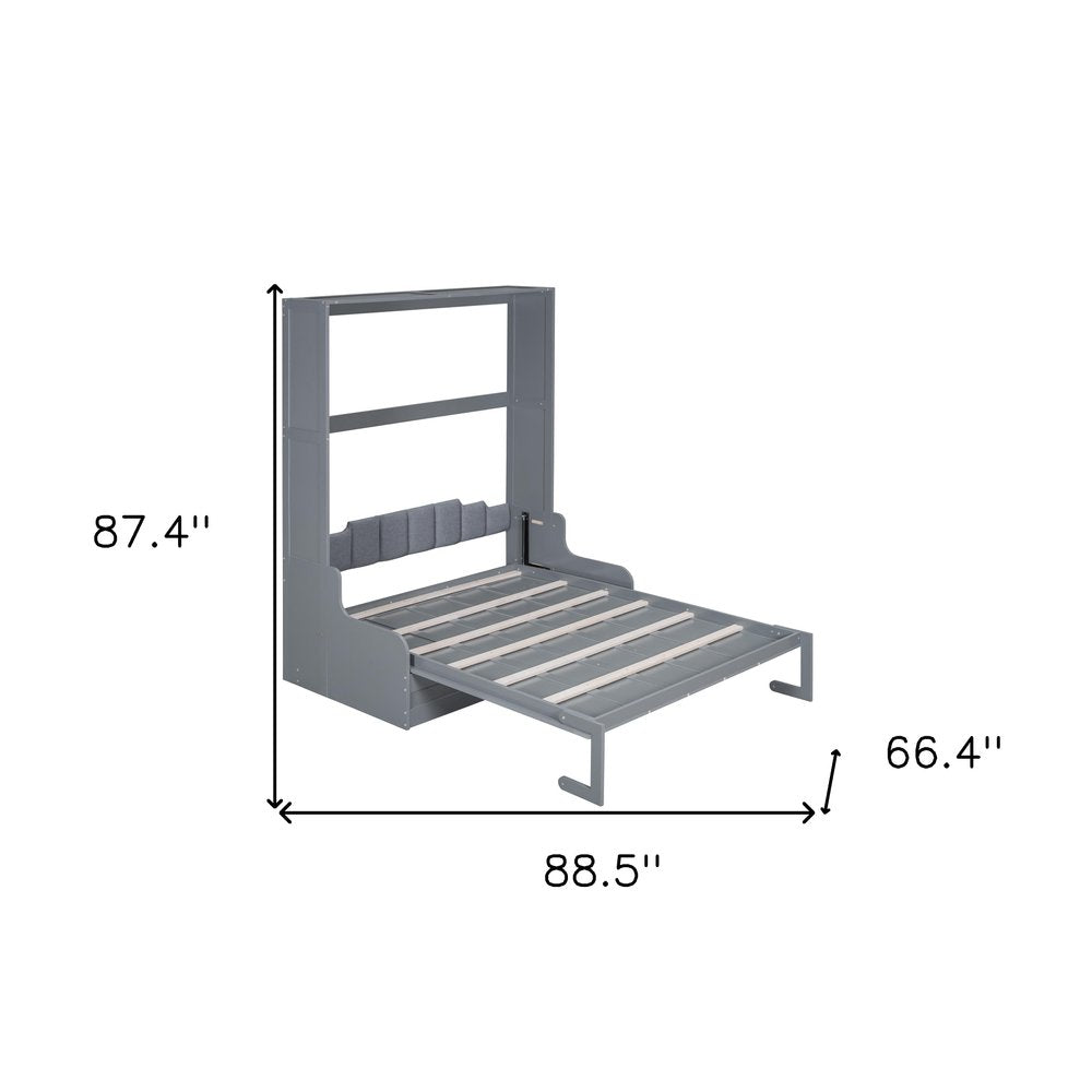 Gray Wood Queen Murphy Bed