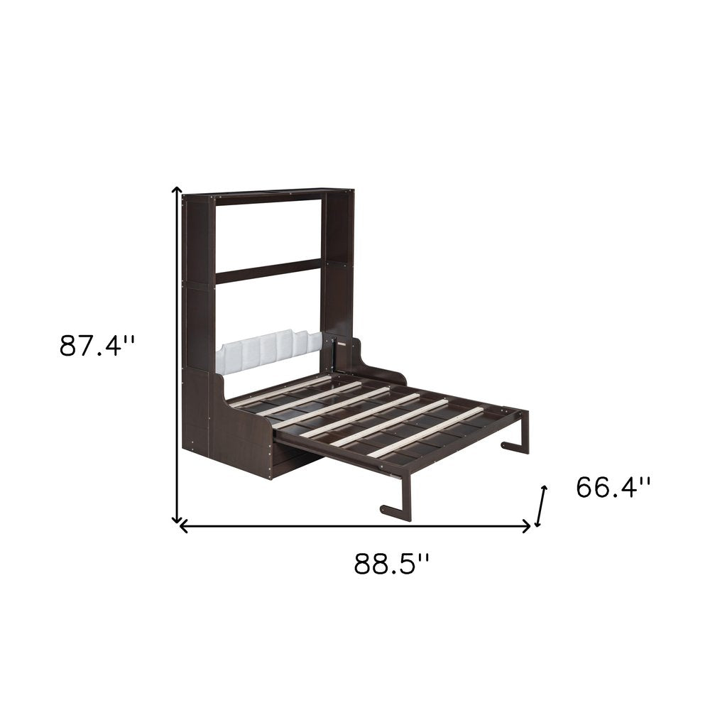 Espresso Wood Queen Murphy Bed