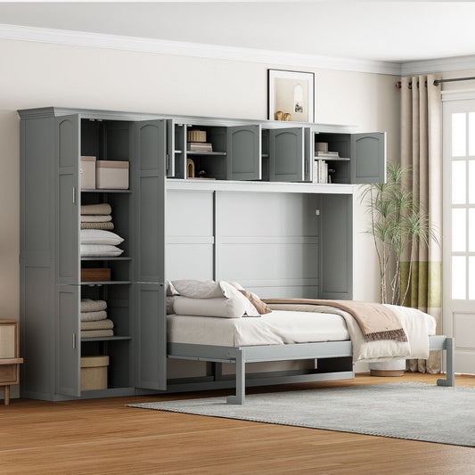 Gray Wood Queen Murphy Bed