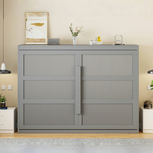 Gray Wood Queen Murphy Bed