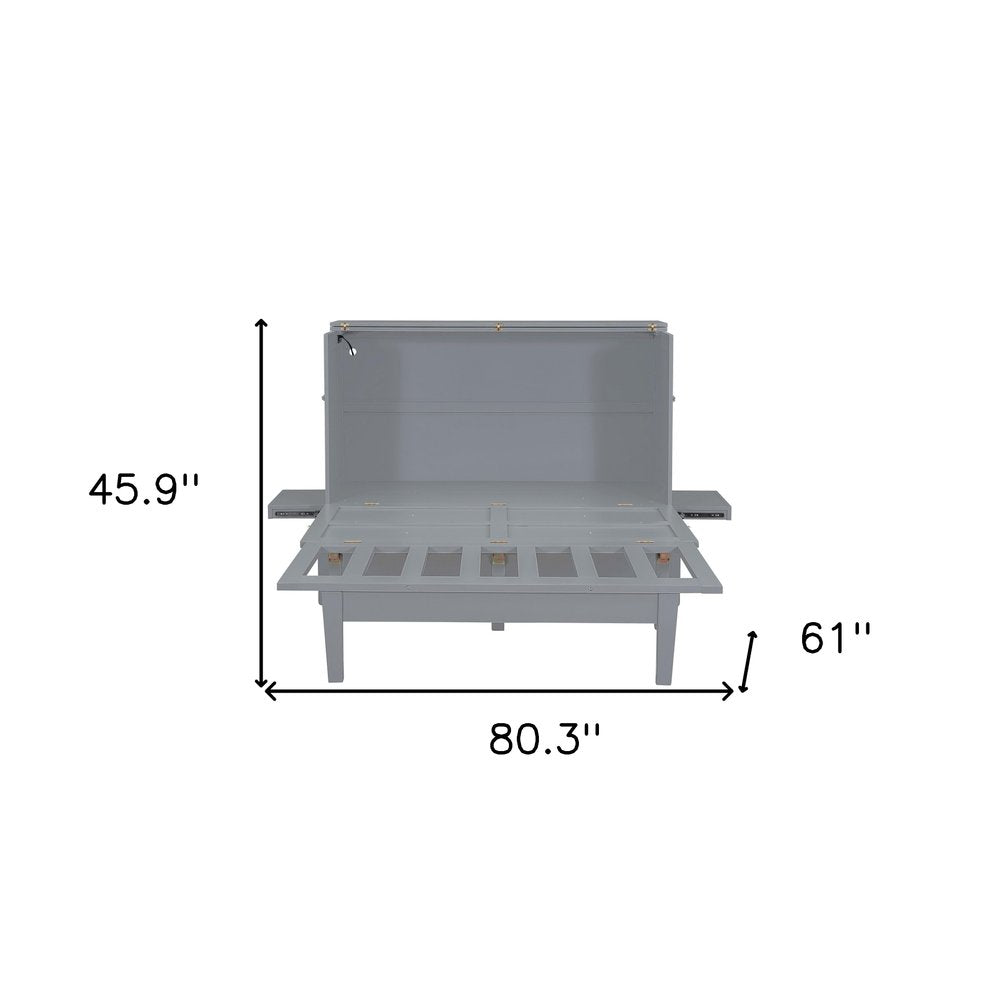 Gray Wood Queen Murphy Bed