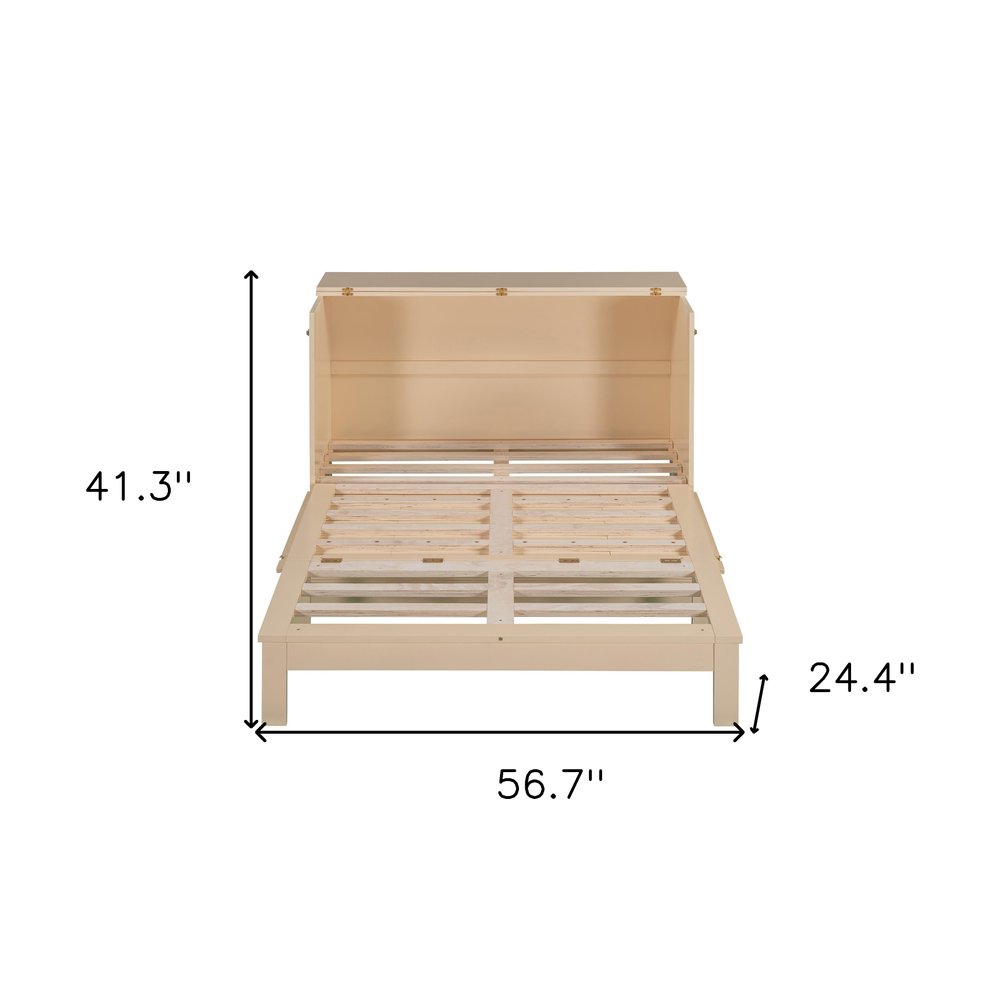 Gold Wood Full Murphy Bed