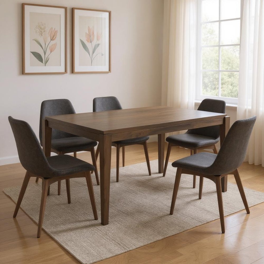 72" Dark Brown Wood Dining Table