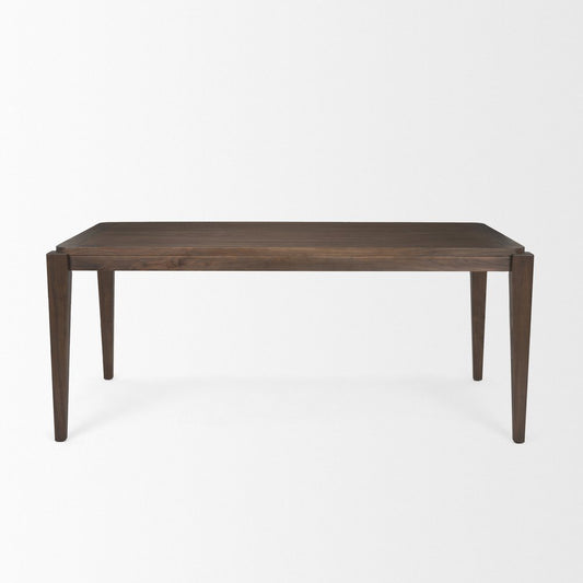 72" Dark Brown Wood Dining Table