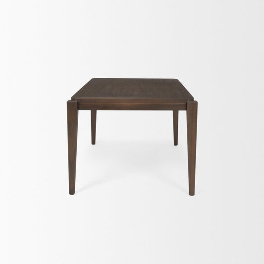 72" Dark Brown Wood Dining Table