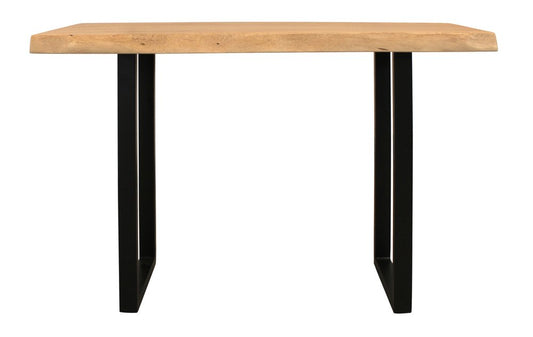 47" Natural and Black Solid Wood and Metal Live Edge Console Table