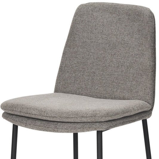 Set of Two Gray and Black Fabric Dining Side Chairs