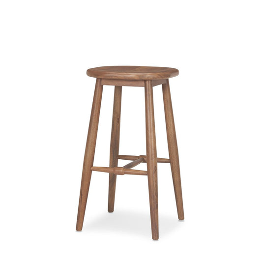 30" Natural Solid Wood Backless Bar Height Bar Chair