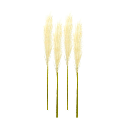 Set of Four 1" Beige Artificial Pampas