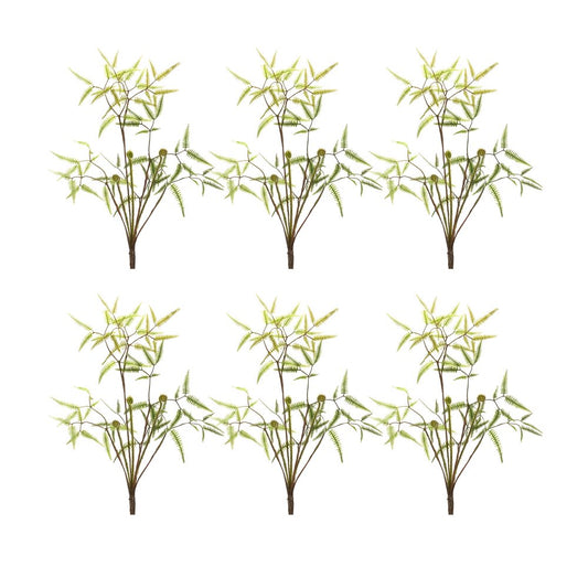 Set of Six 3" Green Artificial Fern