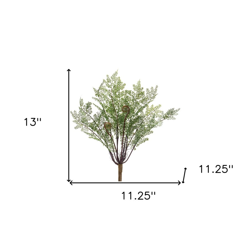 Set of Two 11" Green Artificial Fern