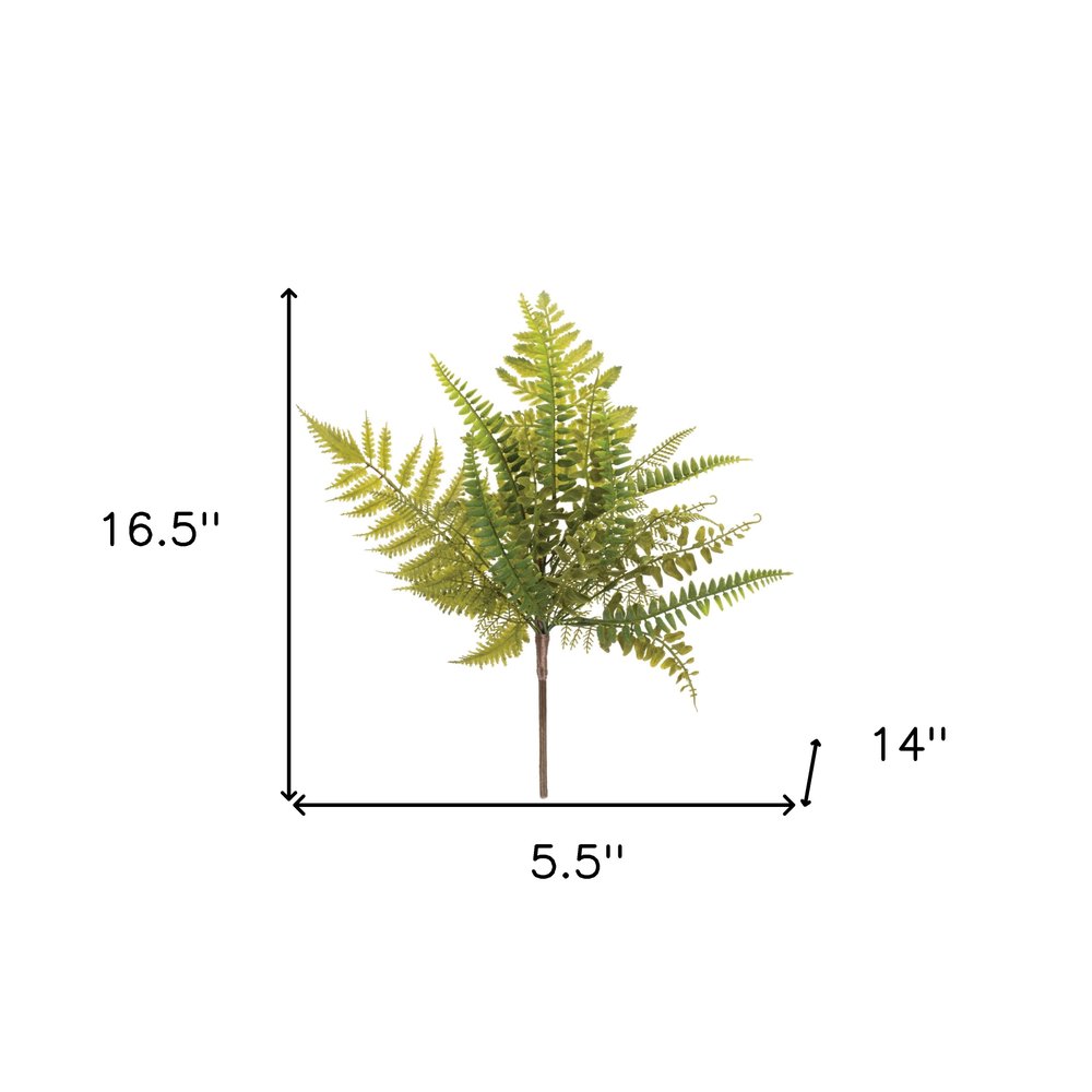 Set of Six 6" Green Artificial Fern