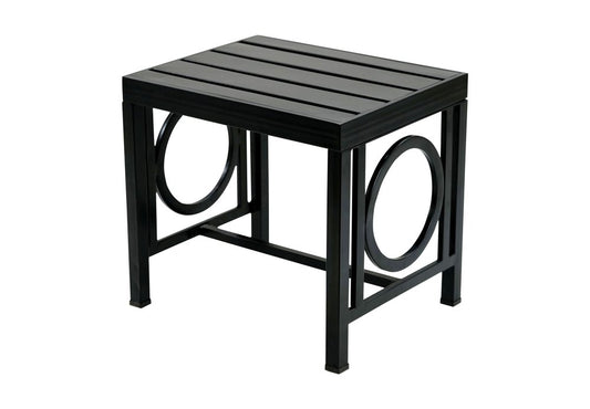 16" Black Aluminum Geo Slat Outdoor Side Table