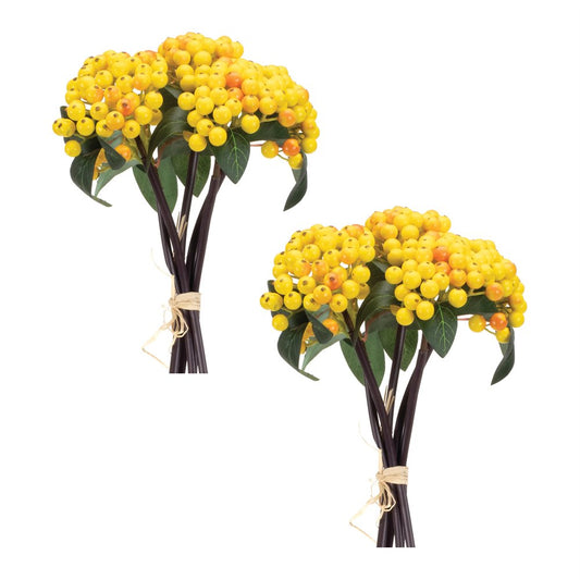 Set of Two 7" Yellow Artificial