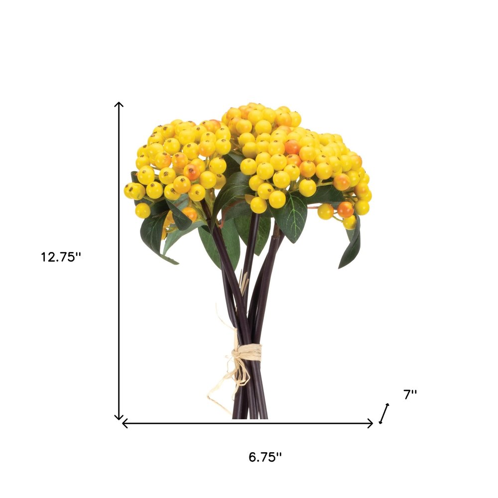 Set of Two 7" Yellow Artificial