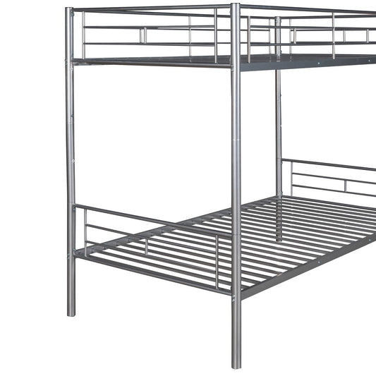 Silver Twin Over Twin Metal Bunk Bed