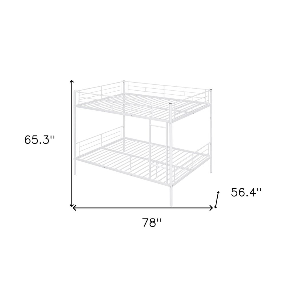White Full Over Full Iron Bunk Bed