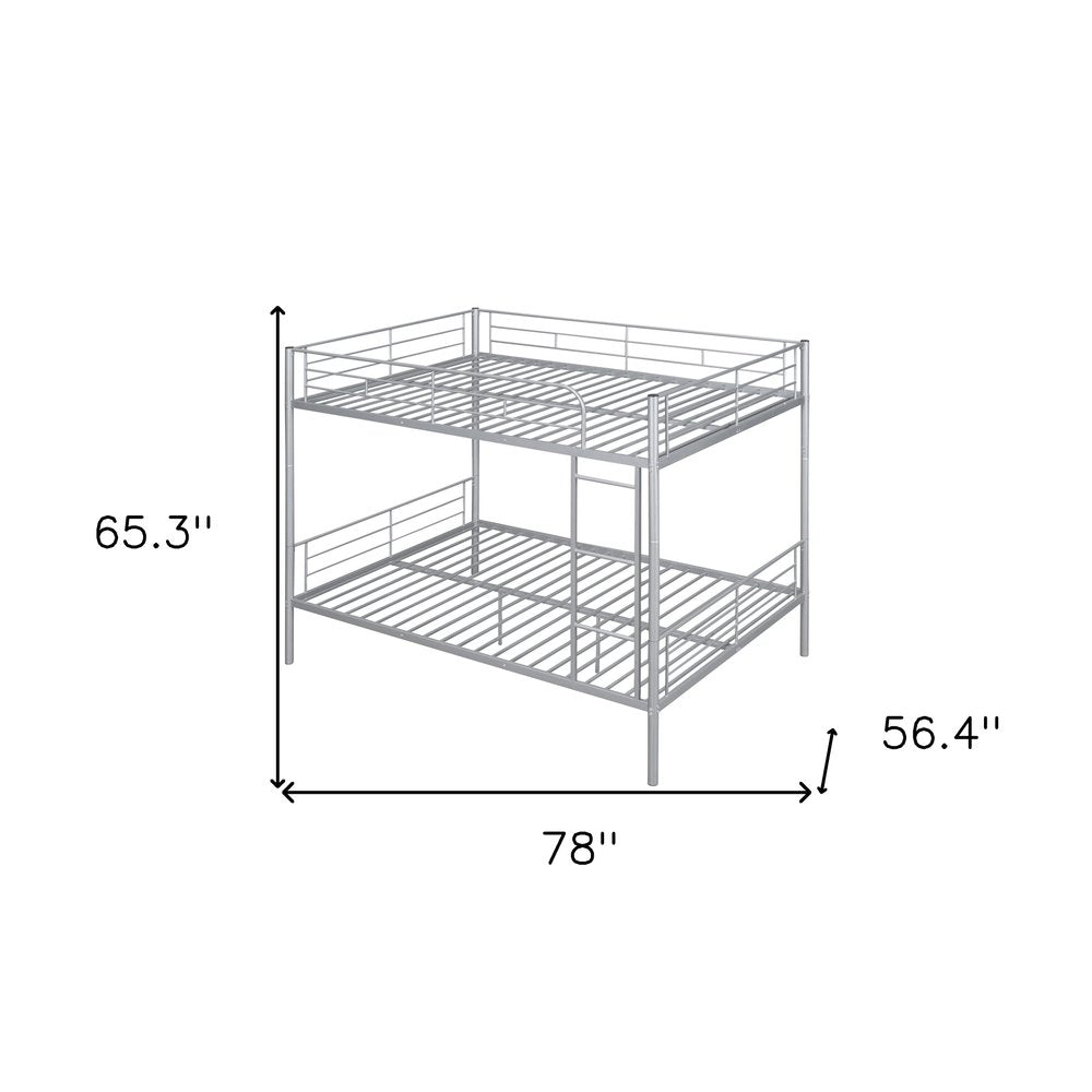 Silver Full Over Full Iron Bunk Bed