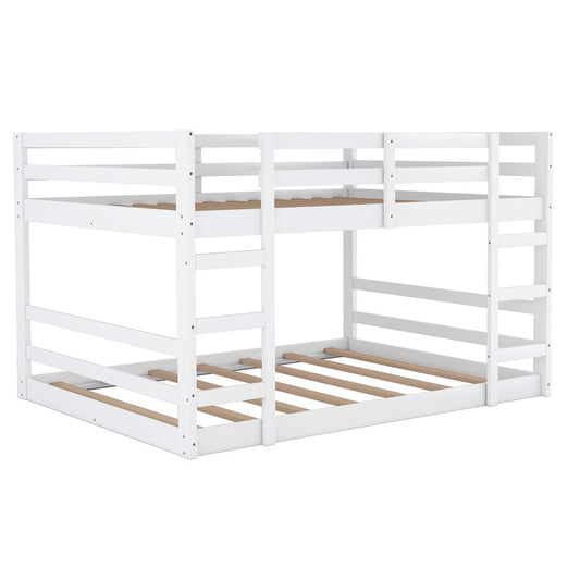 White Twin Over Twin Solid Wood Bunk Bed